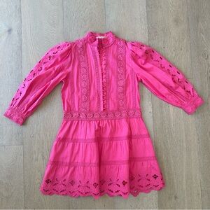 Alice + Olivia Lace Tiered Mini Dress in size 6